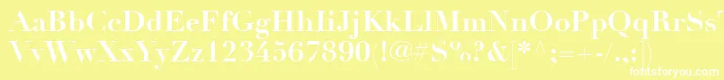 LinotypeDidotLtBold-fontti – valkoiset fontit keltaisella taustalla