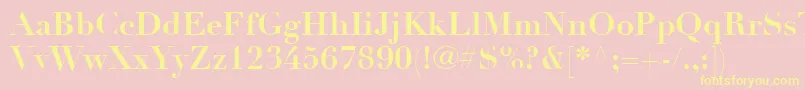 Fonte LinotypeDidotLtBold – fontes amarelas em um fundo rosa