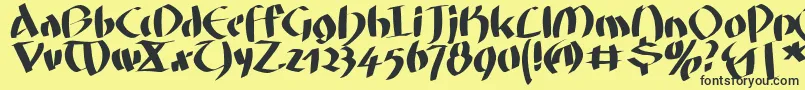 Fatgrafcalliklein Font – Black Fonts on Yellow Background