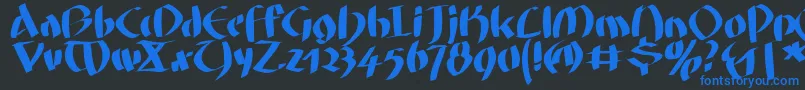 Fatgrafcalliklein Font – Blue Fonts on Black Background