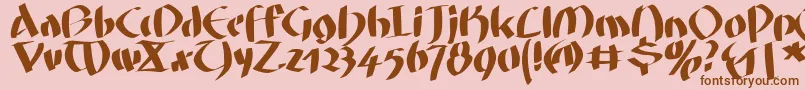 Fatgrafcalliklein Font – Brown Fonts on Pink Background