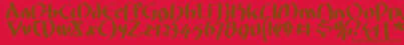 Fatgrafcalliklein Font – Brown Fonts on Red Background