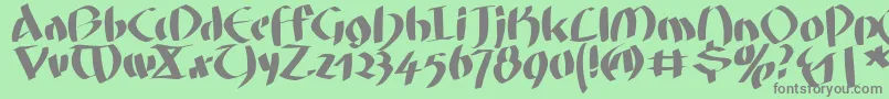 Fatgrafcalliklein Font – Gray Fonts on Green Background