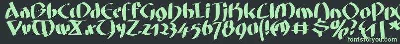 Fatgrafcalliklein Font – Green Fonts on Black Background