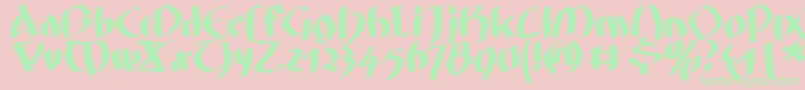 Fatgrafcalliklein Font – Green Fonts on Pink Background