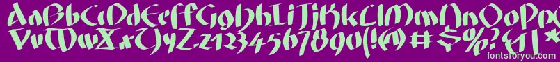 Fatgrafcalliklein Font – Green Fonts on Purple Background