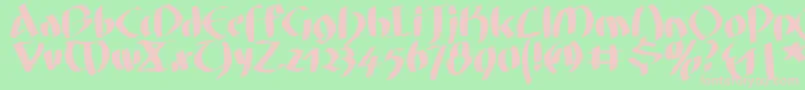 Fatgrafcalliklein Font – Pink Fonts on Green Background