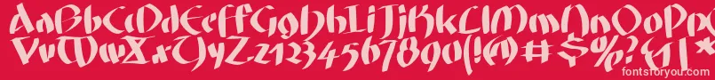 フォントFatgrafcalliklein – 赤い背景にピンクのフォント