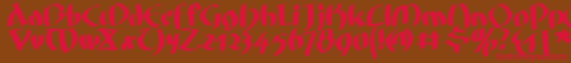Fatgrafcalliklein Font – Red Fonts on Brown Background