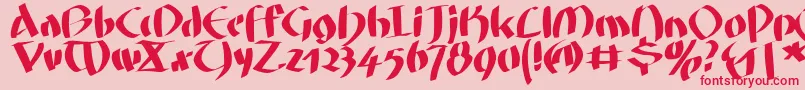 Fatgrafcalliklein Font – Red Fonts on Pink Background
