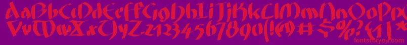 Fatgrafcalliklein Font – Red Fonts on Purple Background