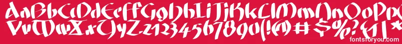 フォントFatgrafcalliklein – 赤い背景に白い文字