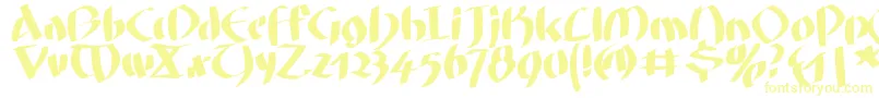 Fatgrafcalliklein Font – Yellow Fonts on White Background