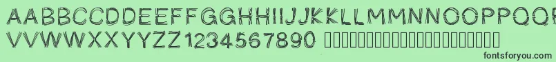 Pwficelles-fontti – mustat fontit vihreällä taustalla