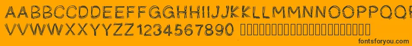 Шрифт Pwficelles – чёрные шрифты на оранжевом фоне