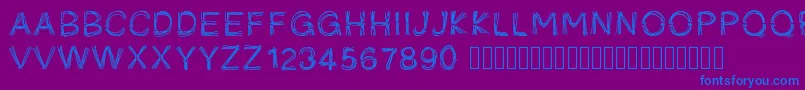 Шрифт Pwficelles – синие шрифты на фиолетовом фоне