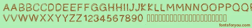 Pwficelles Font – Brown Fonts on Green Background