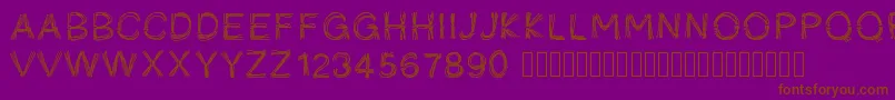 フォントPwficelles – 紫色の背景に茶色のフォント