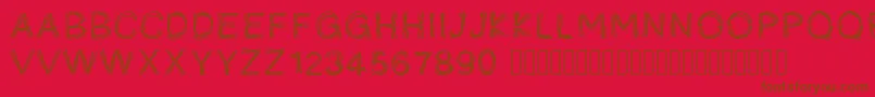 フォントPwficelles – 赤い背景に茶色の文字