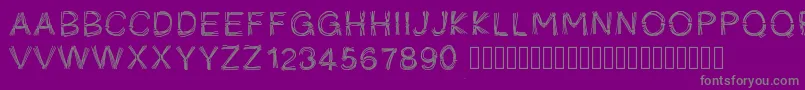 フォントPwficelles – 紫の背景に灰色の文字