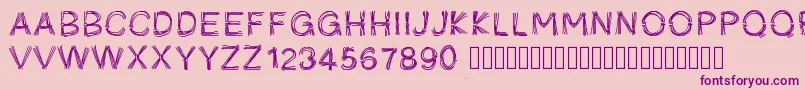 Шрифт Pwficelles – фиолетовые шрифты на розовом фоне