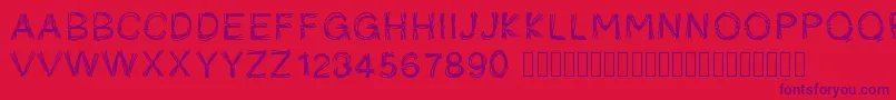 Pwficelles Font – Purple Fonts on Red Background