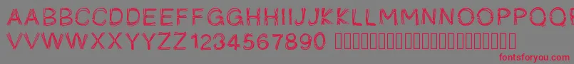 Pwficelles Font – Red Fonts on Gray Background