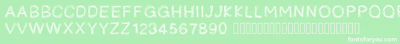 Pwficelles Font – White Fonts on Green Background