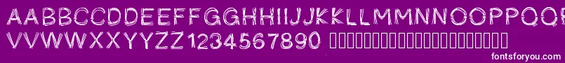 Шрифт Pwficelles – белые шрифты на фиолетовом фоне