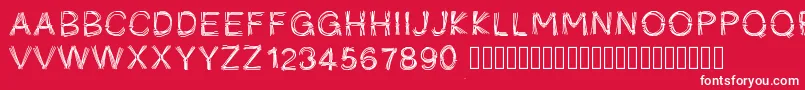 Pwficelles-fontti – valkoiset fontit punaisella taustalla