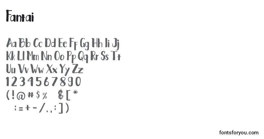 A fonte Fantai (63258) – alfabeto, números, caracteres especiais