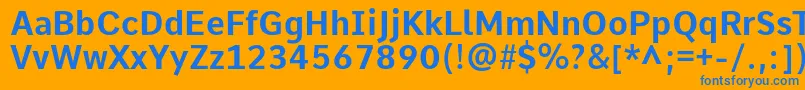 フォントCommeBold – オレンジの背景に青い文字