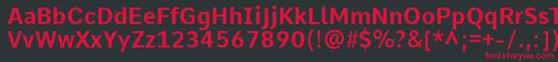 CommeBold Font – Red Fonts on Black Background