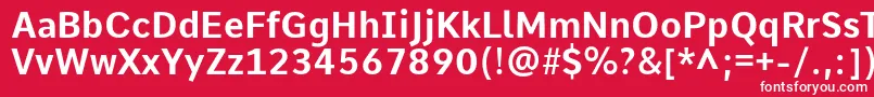 Czcionka CommeBold – białe czcionki na czerwonym tle