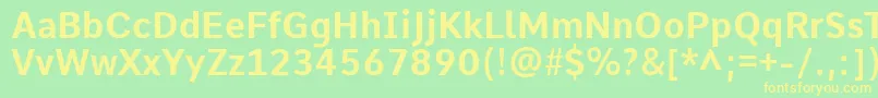 CommeBold Font – Yellow Fonts on Green Background