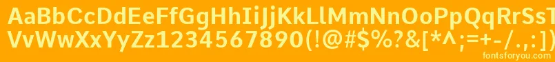 CommeBold-fontti – keltaiset fontit oranssilla taustalla