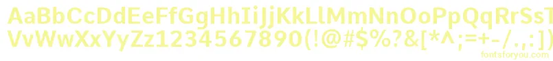 フォントCommeBold – 白い背景に黄色の文字