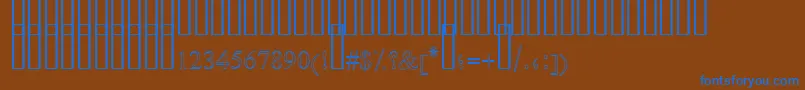 FarsiSimpleOutline-Schriftart – Blaue Schriften auf braunem Hintergrund