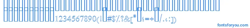 FarsiSimpleOutline-Schriftart – Blaue Schriften auf weißem Hintergrund