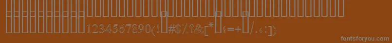FarsiSimpleOutline-fontti – harmaat kirjasimet ruskealla taustalla