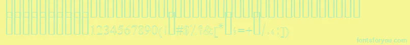 FarsiSimpleOutline Font – Green Fonts on Yellow Background