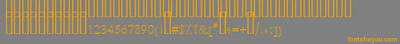 フォントFarsiSimpleOutline – オレンジの文字は灰色の背景にあります。