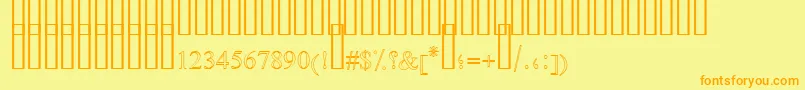 FarsiSimpleOutline Font – Orange Fonts on Yellow Background