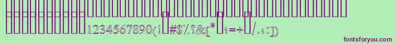 フォントFarsiSimpleOutline – 緑の背景に紫のフォント