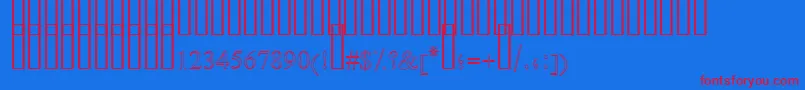 FarsiSimpleOutline Font – Red Fonts on Blue Background