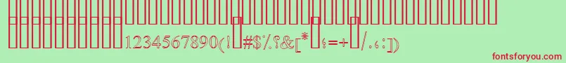 Шрифт FarsiSimpleOutline – красные шрифты на зелёном фоне