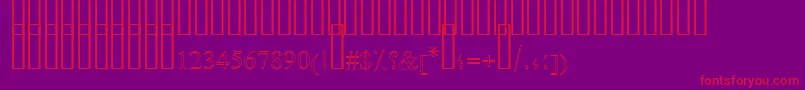 フォントFarsiSimpleOutline – 紫の背景に赤い文字