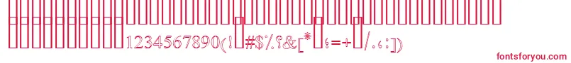 フォントFarsiSimpleOutline – 白い背景に赤い文字