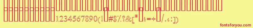 FarsiSimpleOutline Font – Red Fonts on Yellow Background