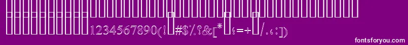 FarsiSimpleOutline-fontti – valkoiset fontit violetilla taustalla